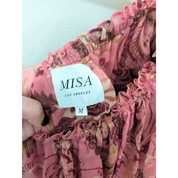 Misa Los Angeles Vola One-Shoulder Ruffle Midi Dress size M - Picture 4 of 9